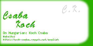 csaba koch business card